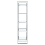 Hartford 79-inch 5-shelf Glass Bookshelf Chrome
