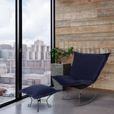 Scroll Puff Rocker Titanium- Barbet Royal/Black