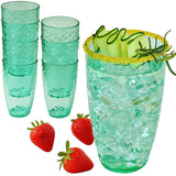 23oz Teal Hammered Acrylic Cups Set of 8