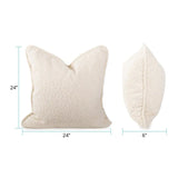 24 in. x 24 in. Pillow Barbet Natural - Down Insert