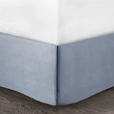 6 Piece Cotton Jacquard Oversized Comforter Set, White/Blue