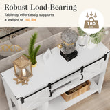 Console Table with Storage Shelf & Sliding Barn Door