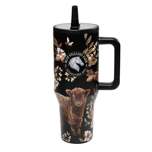 Blue Stallion Bowie Cow Tumbler 40oz