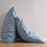 144TC Geometric Diamond Blue Printed Cotton Sheet Set