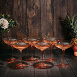 Colored Vintage Glass Coupes 12oz (6, Orange)