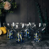 Stemless Margarita Glass – Set of 4 - Luxury Hand Blown Confetti Margaritas