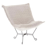 Scroll Puff Chair Angora Natural