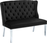 Suri Velvet Bench – Elegant Contemporary Settee with Chrome Legs and Button Tufting for Modern Spaces