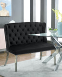 Suri Velvet Bench – Elegant Contemporary Settee with Chrome Legs and Button Tufting for Modern Spaces