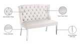 Suri Velvet Bench – Elegant Contemporary Settee with Chrome Legs and Button Tufting for Modern Spaces