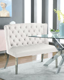 Suri Velvet Bench – Elegant Contemporary Settee with Chrome Legs and Button Tufting for Modern Spaces