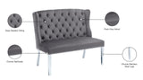 Suri Velvet Bench – Elegant Contemporary Settee with Chrome Legs and Button Tufting for Modern Spaces