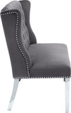 Suri Velvet Bench – Elegant Contemporary Settee with Chrome Legs and Button Tufting for Modern Spaces