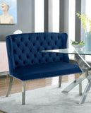 Suri Velvet Bench – Elegant Contemporary Settee with Chrome Legs and Button Tufting for Modern Spaces