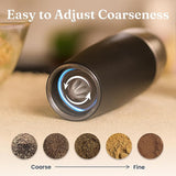 Battery Operated Salt & Pepper Mill with LED Light, Black
