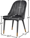 Belle Velvet Dining Chair Set - Luxurious Contemporary Design with Gold-Tipped Legs and Comfort