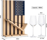 American Flag Wall Mounted Wine Rack, Beautiful Wine & Bottle Holder