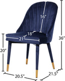 Belle Velvet Dining Chair Set - Luxurious Contemporary Design with Gold-Tipped Legs and Comfort