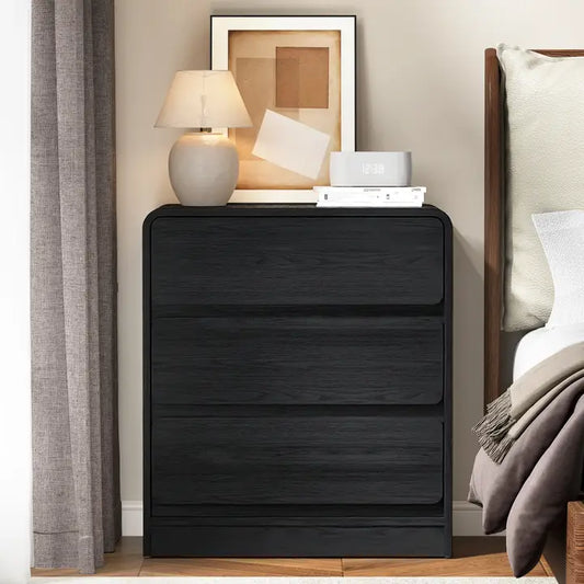 Modern Storage 3-Drawer Nightstand For Bedroom, Nursery, Liv