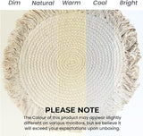 Ivory Braided Cotton Placemat Set of 4 with Fringes