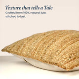 Jute Braided Decorative Pillow Cover, 18 x 18 inch, Natural
