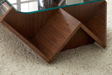 LORVIN 43" Tempered Glass Coffee Table