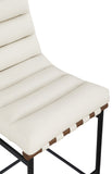 Burke Contemporary Counter Stool - Stylish Vegan Leather, Walnut Wood & Matte Black Frame Design