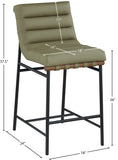 Burke Contemporary Counter Stool - Stylish Vegan Leather, Walnut Wood & Matte Black Frame Design