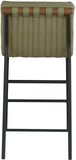 Burke Contemporary Counter Stool - Stylish Vegan Leather, Walnut Wood & Matte Black Frame Design