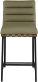 Burke Contemporary Counter Stool - Stylish Vegan Leather, Walnut Wood & Matte Black Frame Design