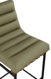 Burke Contemporary Counter Stool - Stylish Vegan Leather, Walnut Wood & Matte Black Frame Design