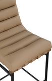 Burke Contemporary Counter Stool - Stylish Vegan Leather, Walnut Wood & Matte Black Frame Design