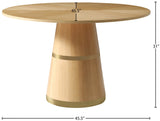 Hans Round White Oak Dining Table with Glossy Finish & Gold Stripes - Modern Elegance for Home