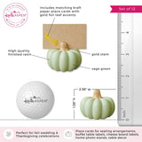 Sage Green Pumpkin Place Card Holder Set of 6