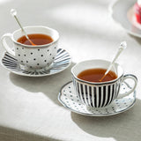 Black Josephine Stripes & Dots Porcelain Tea Set