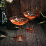 Champagne Coupes 12oz Colorful Champagne Glasses (2, Orange)