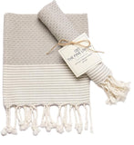 Gray Turkish Cotton Kitchen Towels Set of 2, 18"x40"