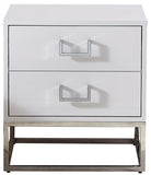 Nova Contemporary Side Table with Chrome Stainless Steel Base and Sleek Black Lacquer Finish