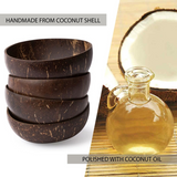 Natural Coconut Bowl & Bamboo Spoon Eco Set