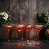 Colored Vintage Glass Coupes 12oz (6, Orange)