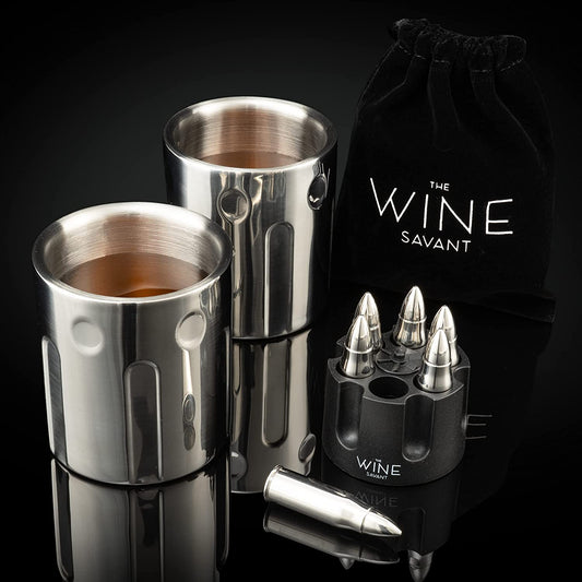 2 Metal Ice Cups & Bullet Chillers - 1.75in Bullet Chillers Set of 6