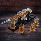 Blaster Force Gun Whiskey & Wine Decanter Set Glasses