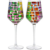 Renaissance Stained Glass Windows, (Stemmed Wine Glasses)