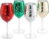 Multicolor 4-Piece Tree Stemless Wine & Water Glasses (Stemmed)