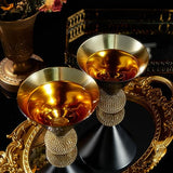 The Wine Savant Diamond Studded Martini Glasses Set of 2