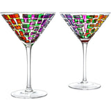 Renaissance Holiday Stained Glass Windows, (Martini Glasses)
