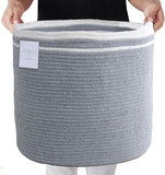 Cotton Rope Basket, 15.8x15.8x13.8 inches, Gray