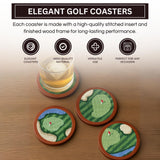 Khen Golf Hand-Stitched Needlepoint Coasters - Set of 4