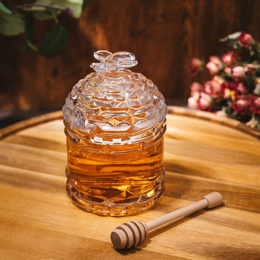 Crystal Bee Honey Dish Jar, Gift 6"