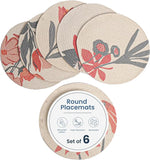 Orange Braided Printed Cotton Placemat Set of 6